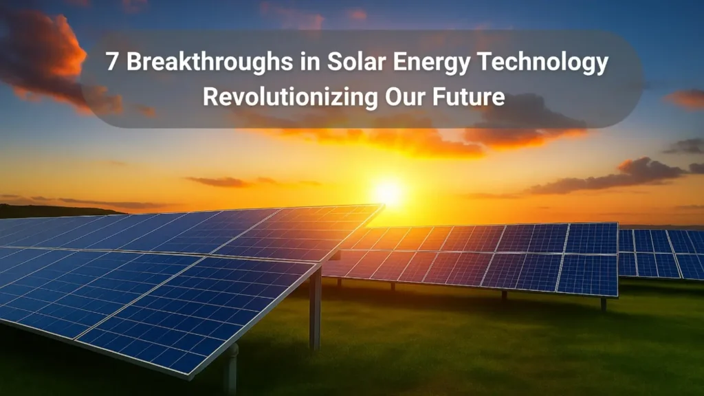 7 Breakthroughs in Solar Energy Technology Revolutionizing Our Future